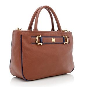 TORY BURCH Brown Leather JADEN HORSEBIT Satchel